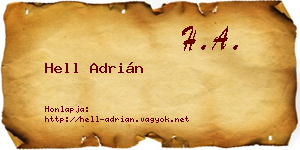 Hell Adrián névjegykártya